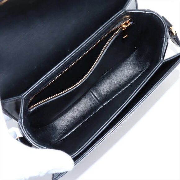 AUTHENTIC Celine Triomphe teen Leather crossbody Shoulder bag Black - Picture 8 of 11